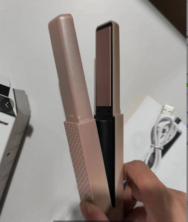 Cordless USB Hair Straightener – Mini Ceramic Flat Iron Curler for Travel & Home