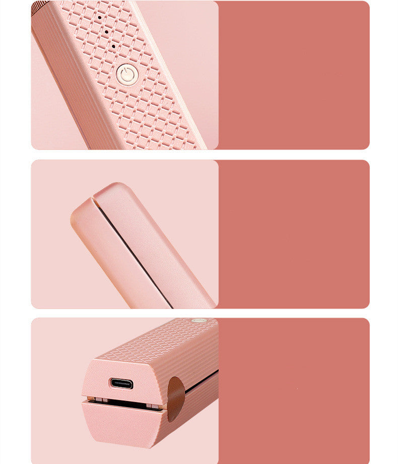 Cordless USB Hair Straightener – Mini Ceramic Flat Iron Curler for Travel & Home