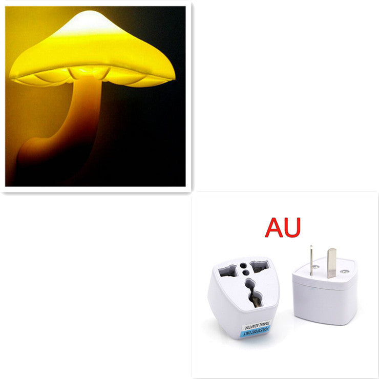 LED Mushroom Night Light – Plug-in Wall Lamp with Light Sensor for Bedroom Decor