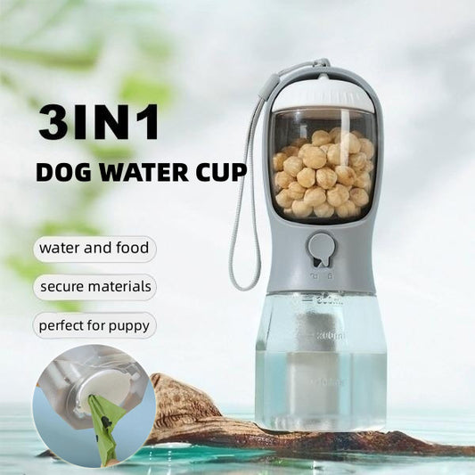 3-in-1 Portable Dog Water Cup – Drinking Bowl & Garbage Bag for Pets on the Go