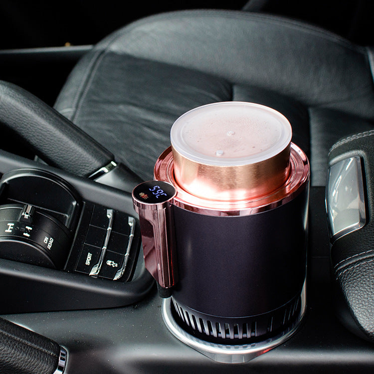 2-in-1 Car Cup Warmer & Cooler – 12V Smart Mug Holder with Digital Temperature Display