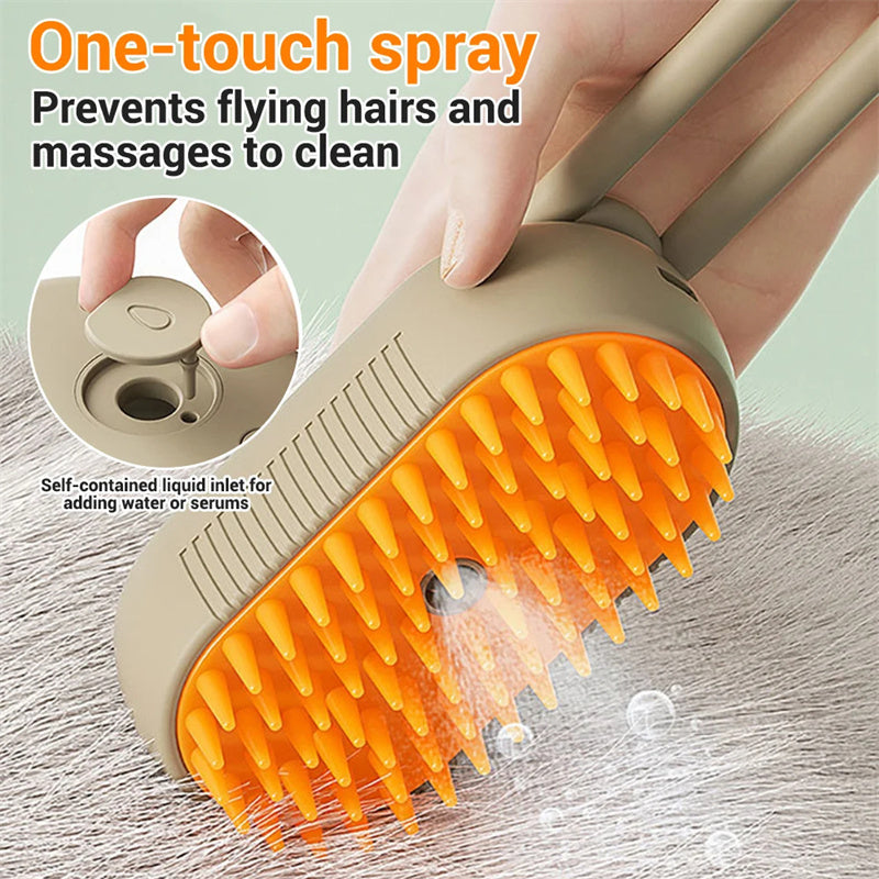 3-in-1 Cat Steam Brush – Grooming & Hair Remover