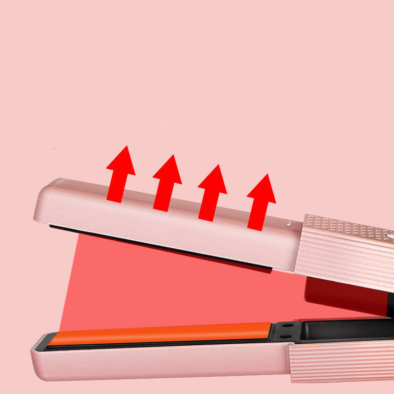 Cordless USB Hair Straightener – Mini Ceramic Flat Iron Curler for Travel & Home