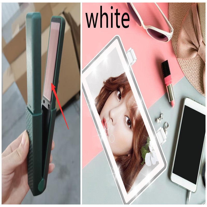 Cordless USB Hair Straightener – Mini Ceramic Flat Iron Curler for Travel & Home