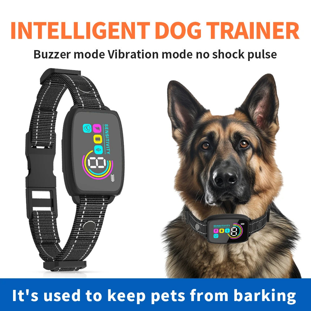 Smart Anti Barking Dog Collar – Rechargeable, Waterproof & HD Display