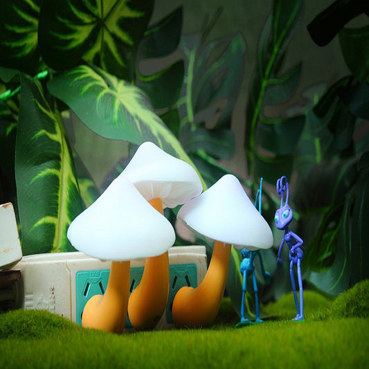 LED Mushroom Night Light – Plug-in Wall Lamp with Light Sensor for Bedroom Decor