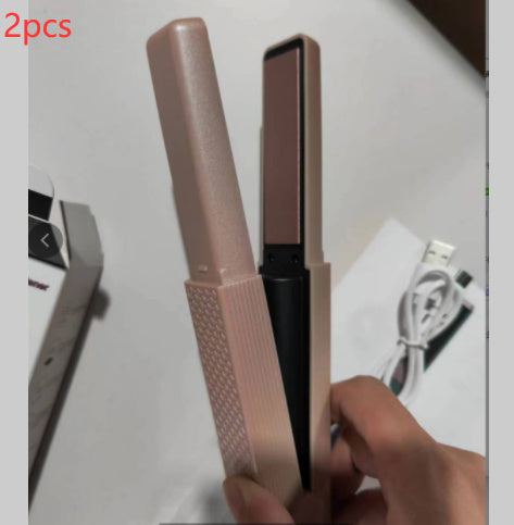 Cordless USB Hair Straightener – Mini Ceramic Flat Iron Curler for Travel & Home