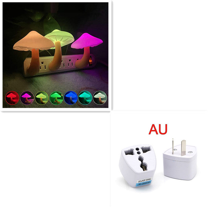 LED Mushroom Night Light – Plug-in Wall Lamp with Light Sensor for Bedroom Decor