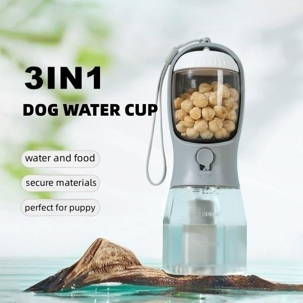3-in-1 Portable Dog Water Cup – Drinking Bowl & Garbage Bag for Pets on the Go