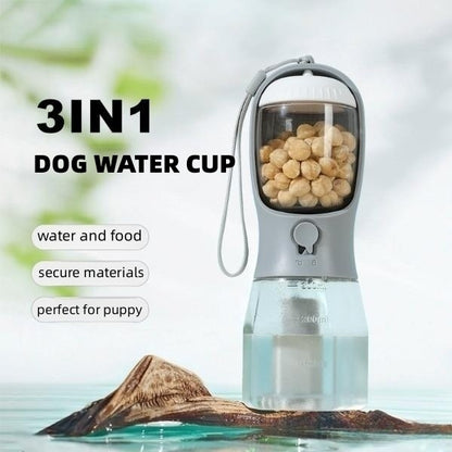 3-in-1 Portable Dog Water Cup – Drinking Bowl & Garbage Bag for Pets on the Go