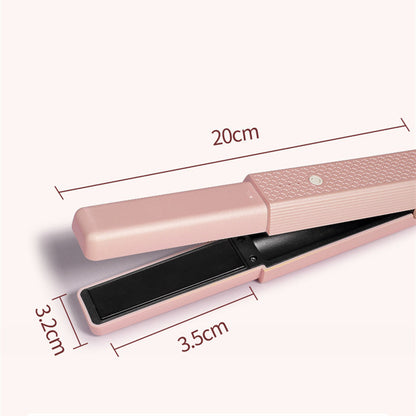 Cordless USB Hair Straightener – Mini Ceramic Flat Iron Curler for Travel & Home