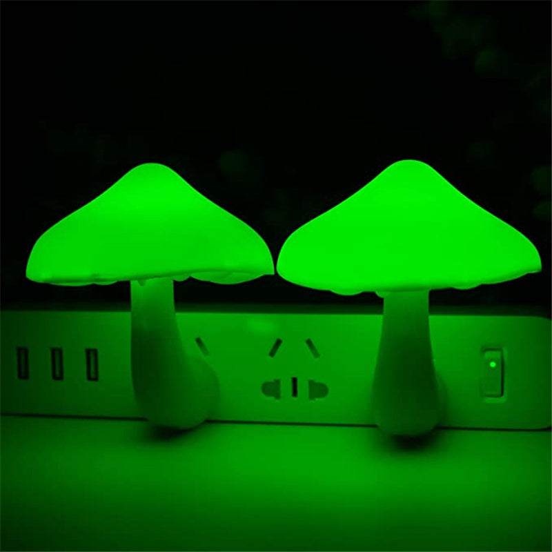 LED Mushroom Night Light – Plug-in Wall Lamp with Light Sensor for Bedroom Decor