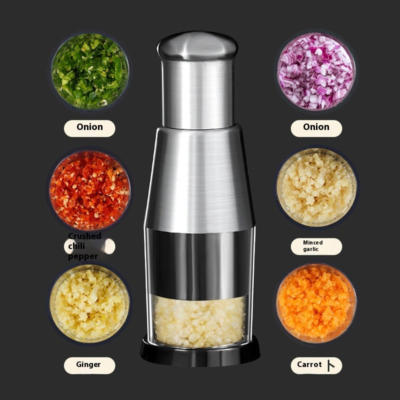 Manual Garlic Crusher & Onion Chopper – Multipurpose Vegetable Slicer Kitchen Gadget