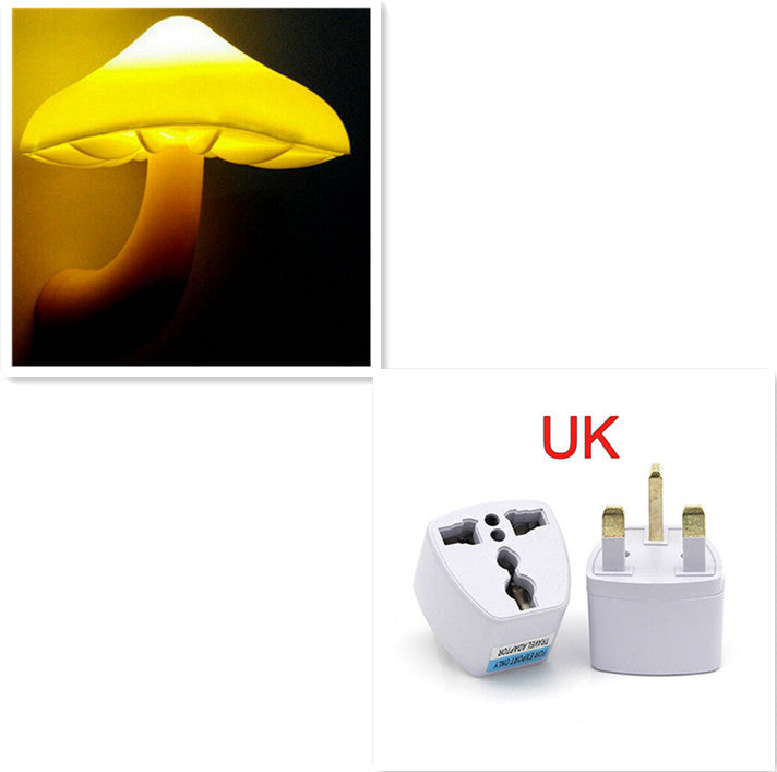 LED Mushroom Night Light – Plug-in Wall Lamp with Light Sensor for Bedroom Decor